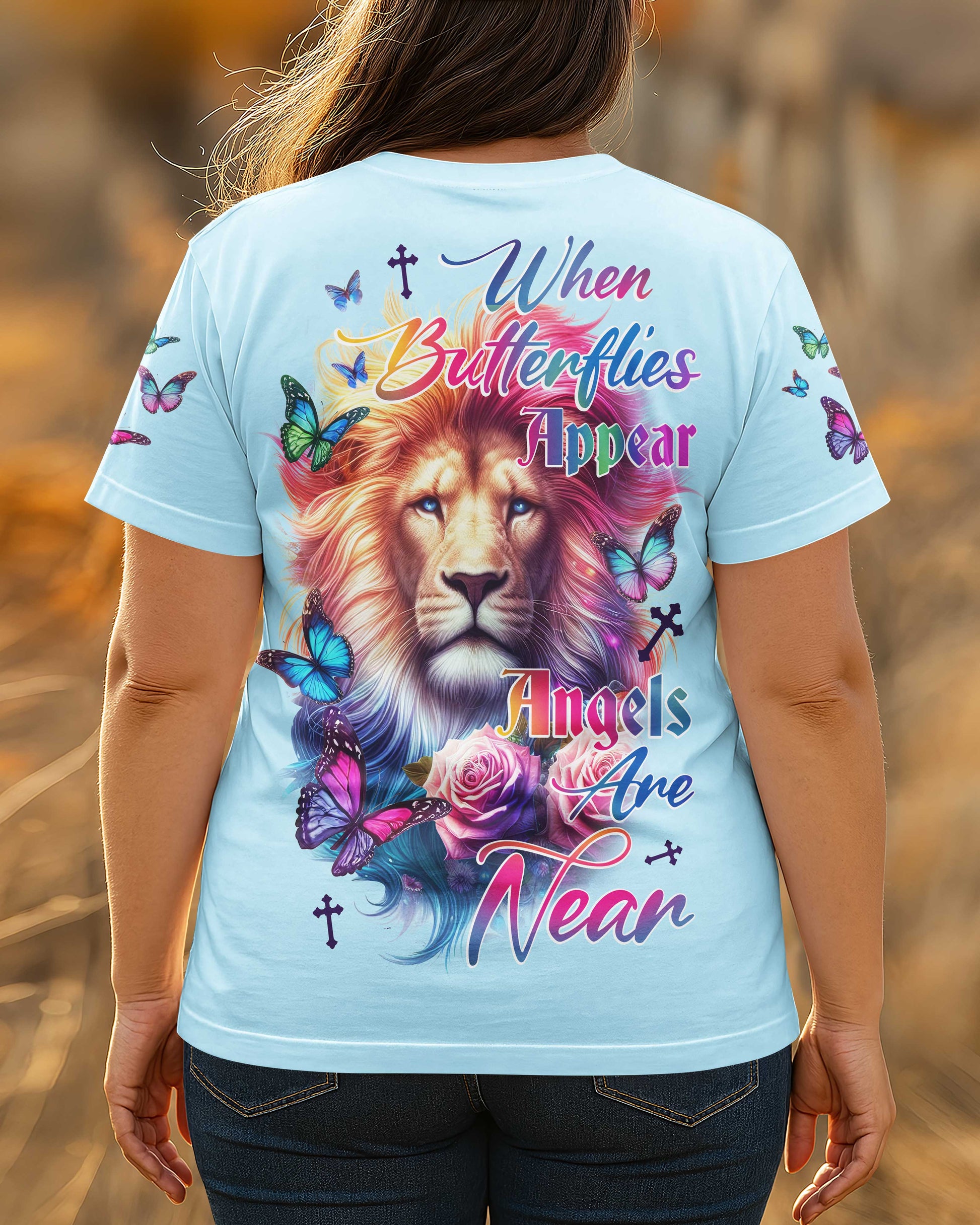 When Butterflies Appear All Over Print T-shirt