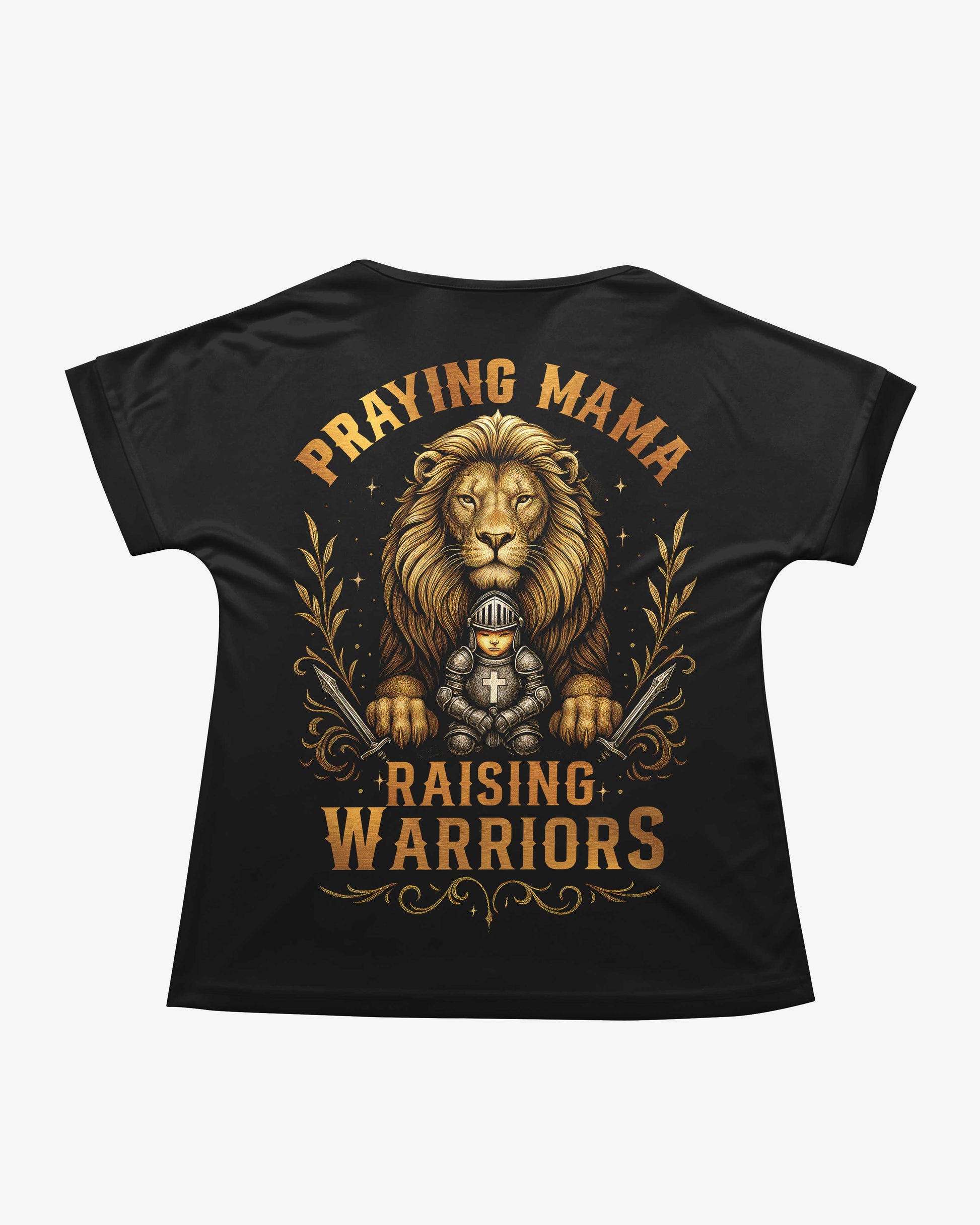 Praying Mama Raising Warriors All Over Print V-neck Dolman Sleeves Shirt