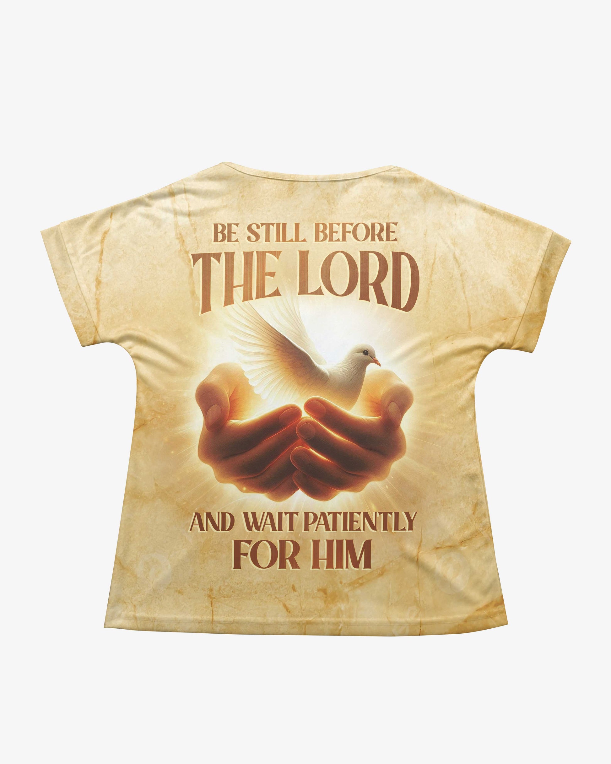 Be Still Before The Lord All Over Print V-neck Dolman Sleeves Shirt