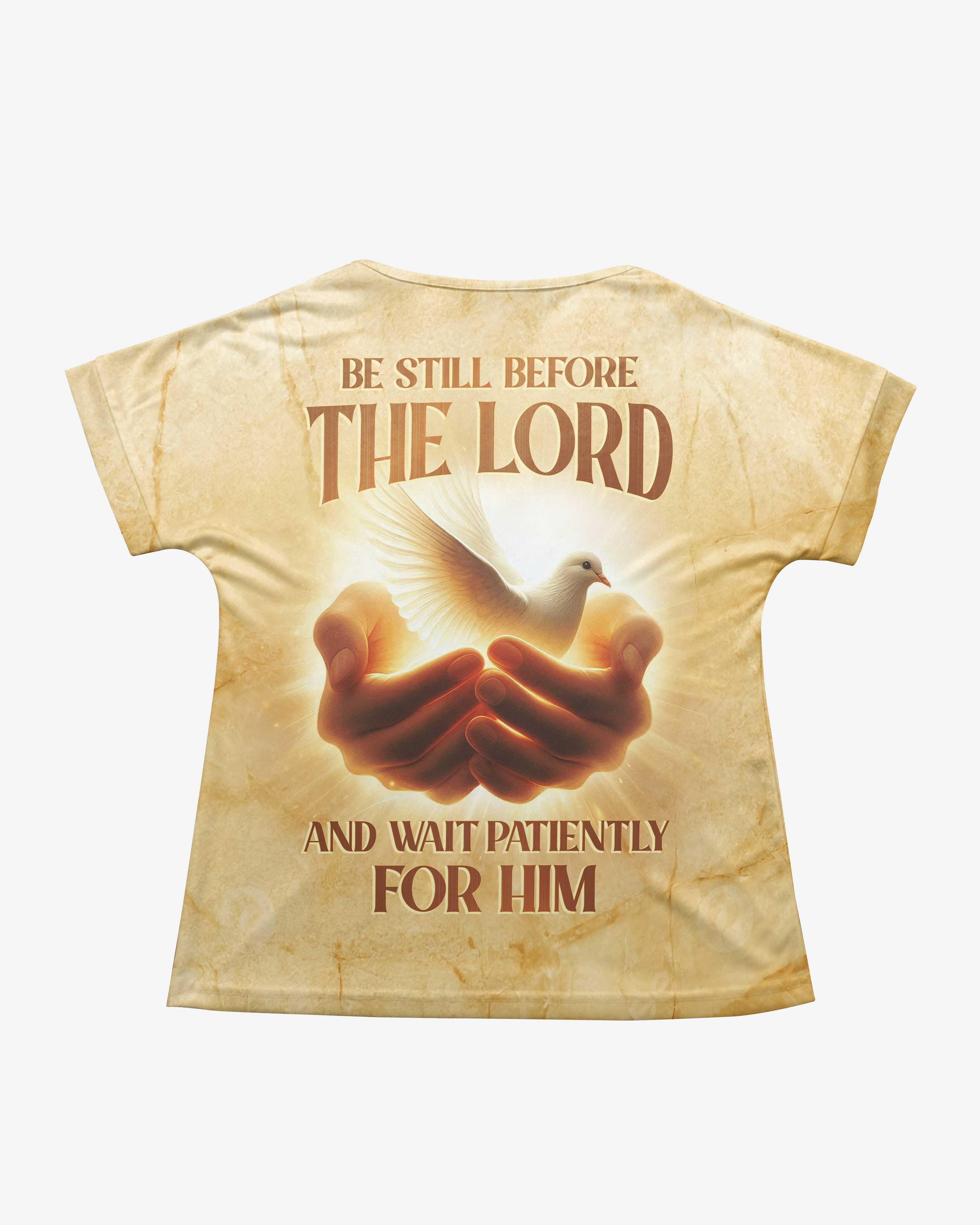 Be Still Before The Lord All Over Print V-neck Dolman Sleeves Shirt