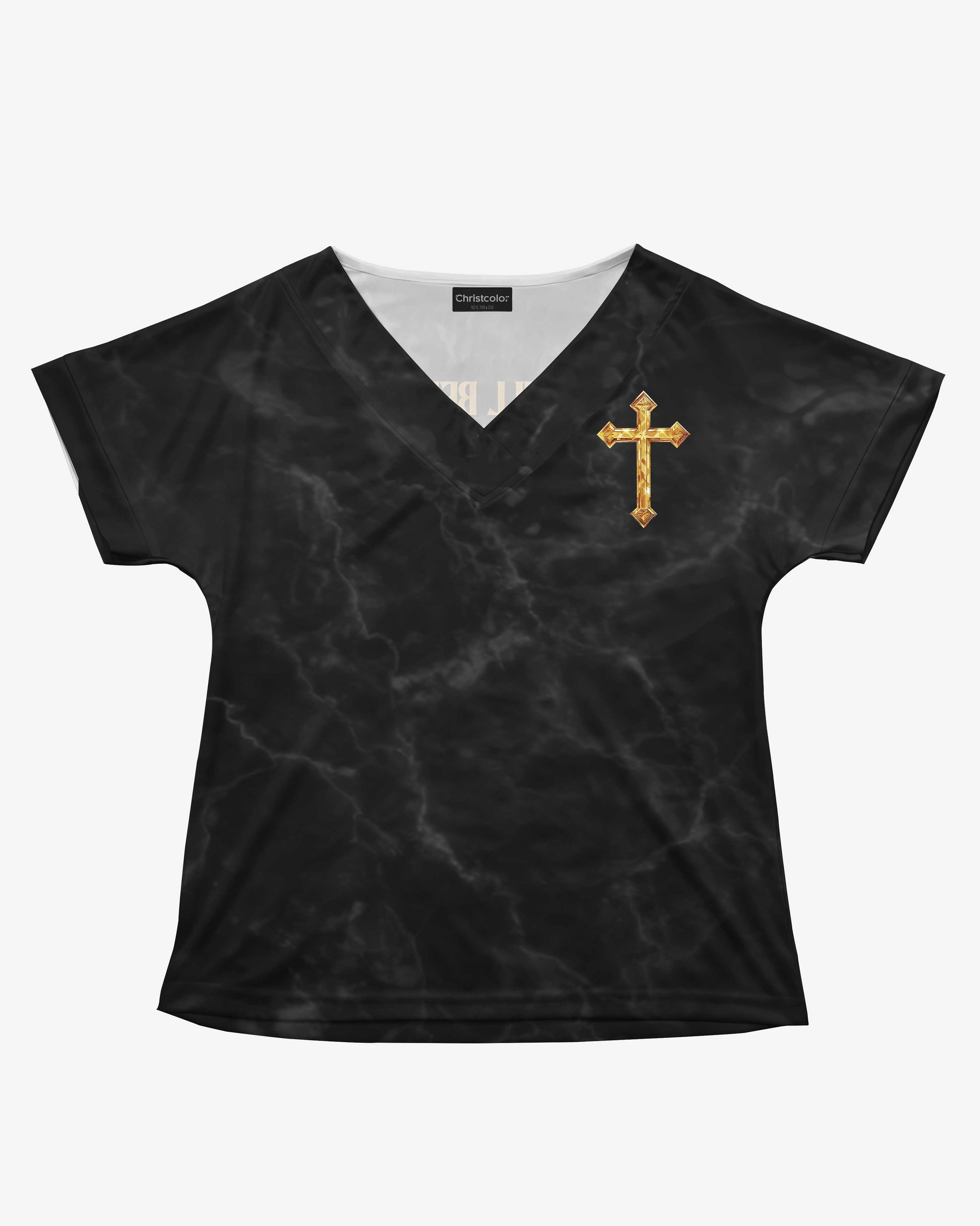 Be Still Before The Lord And Wait Patiently For Him All Over Print V-neck Dolman Sleeves Shirt
