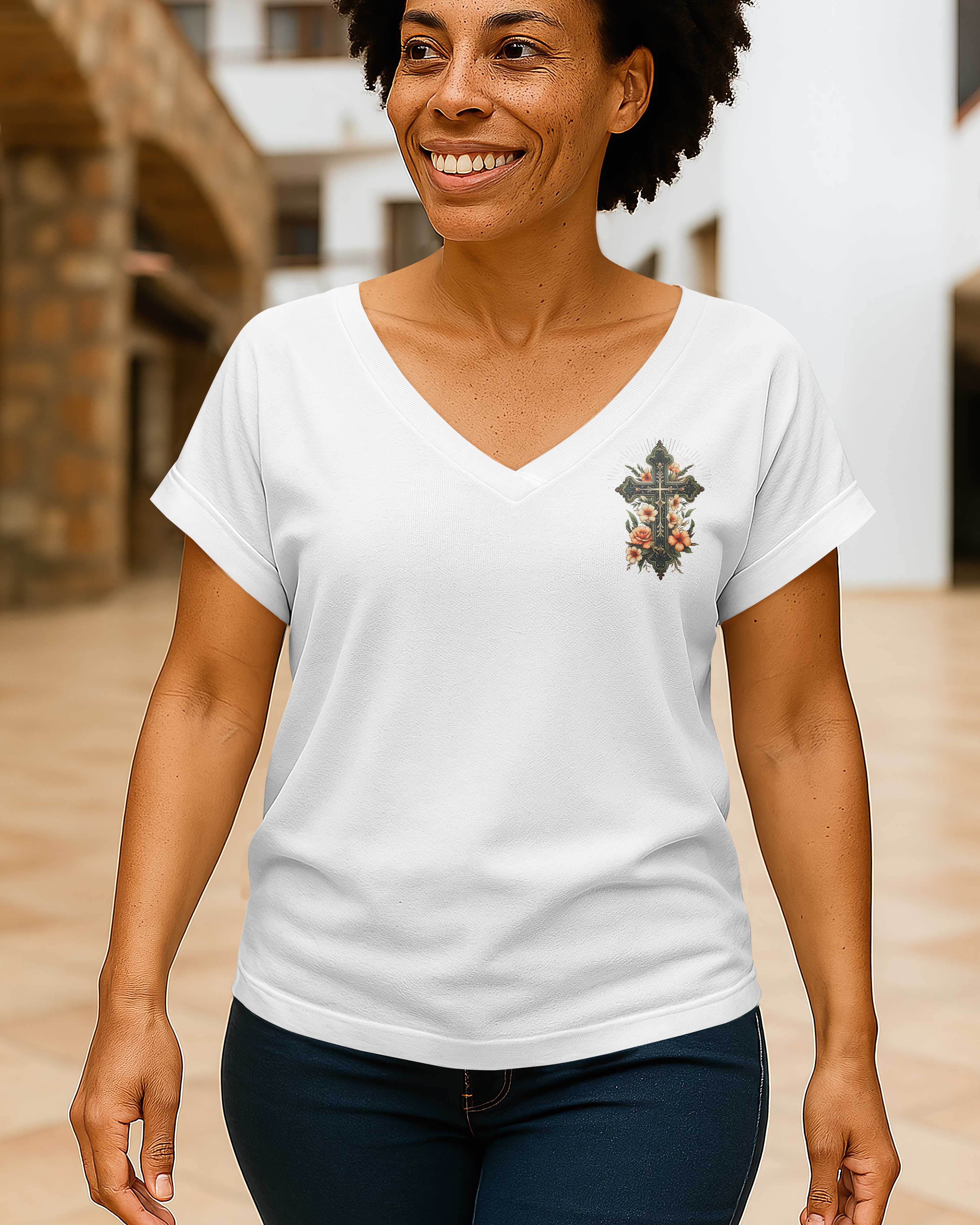A Praying Mom is a Powerful Force V-neck Dolman Sleeves Shirt
