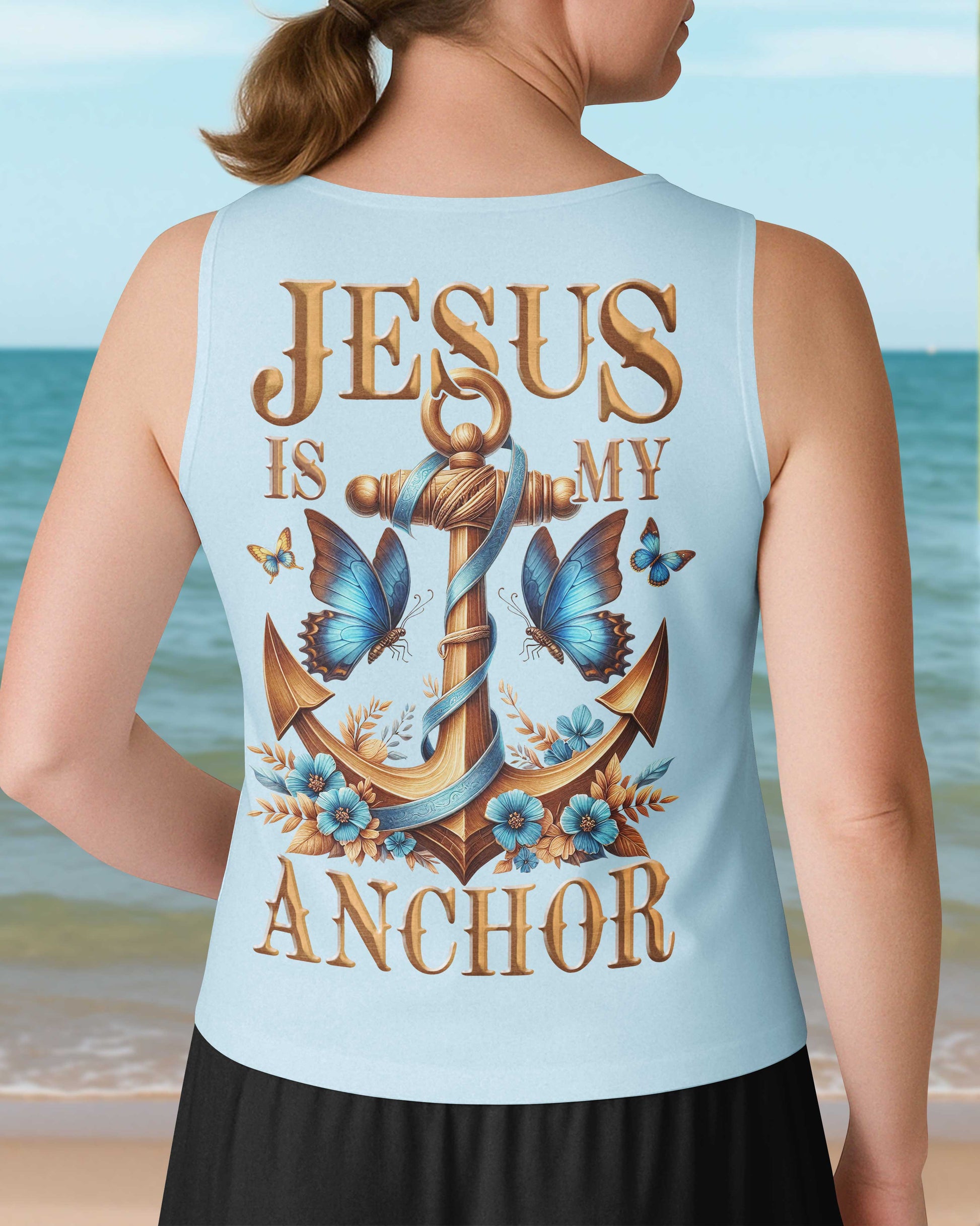 Jesus Is My Anchor V-neck Tank Top