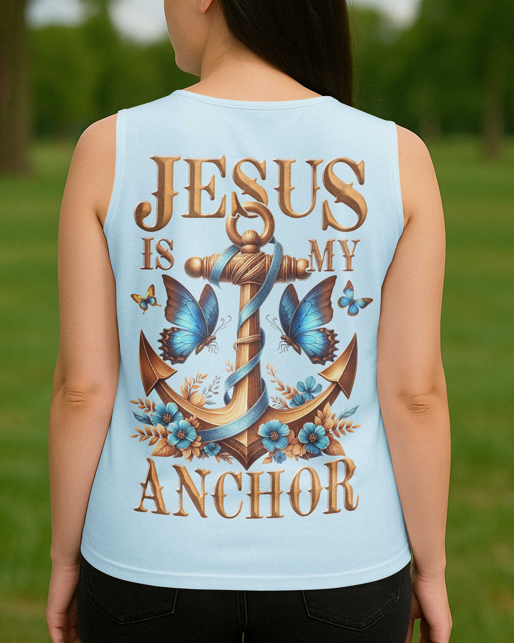 Jesus Is My Anchor V-neck Tank Top