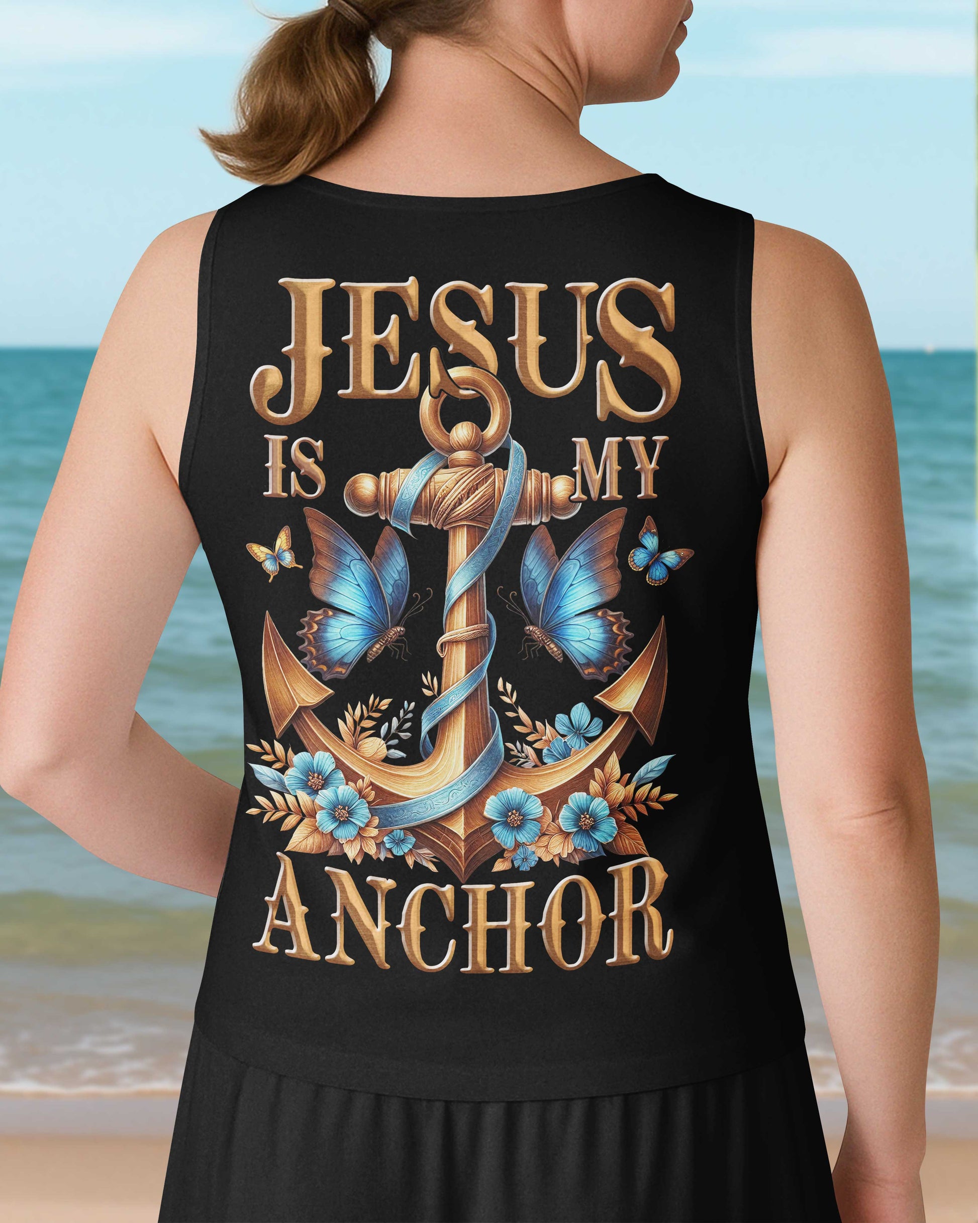Jesus Is My Anchor V-neck Tank Top