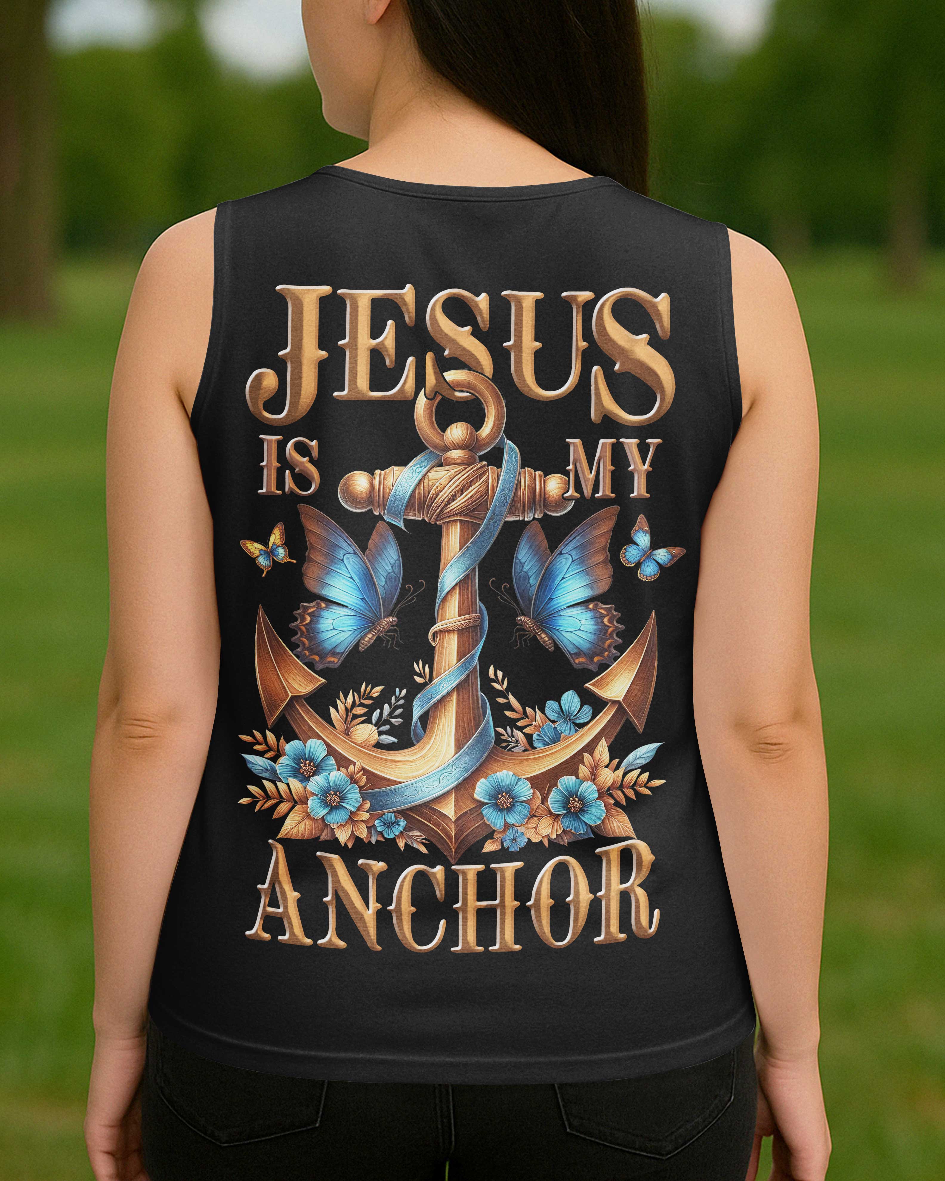 Jesus Is My Anchor V-neck Tank Top