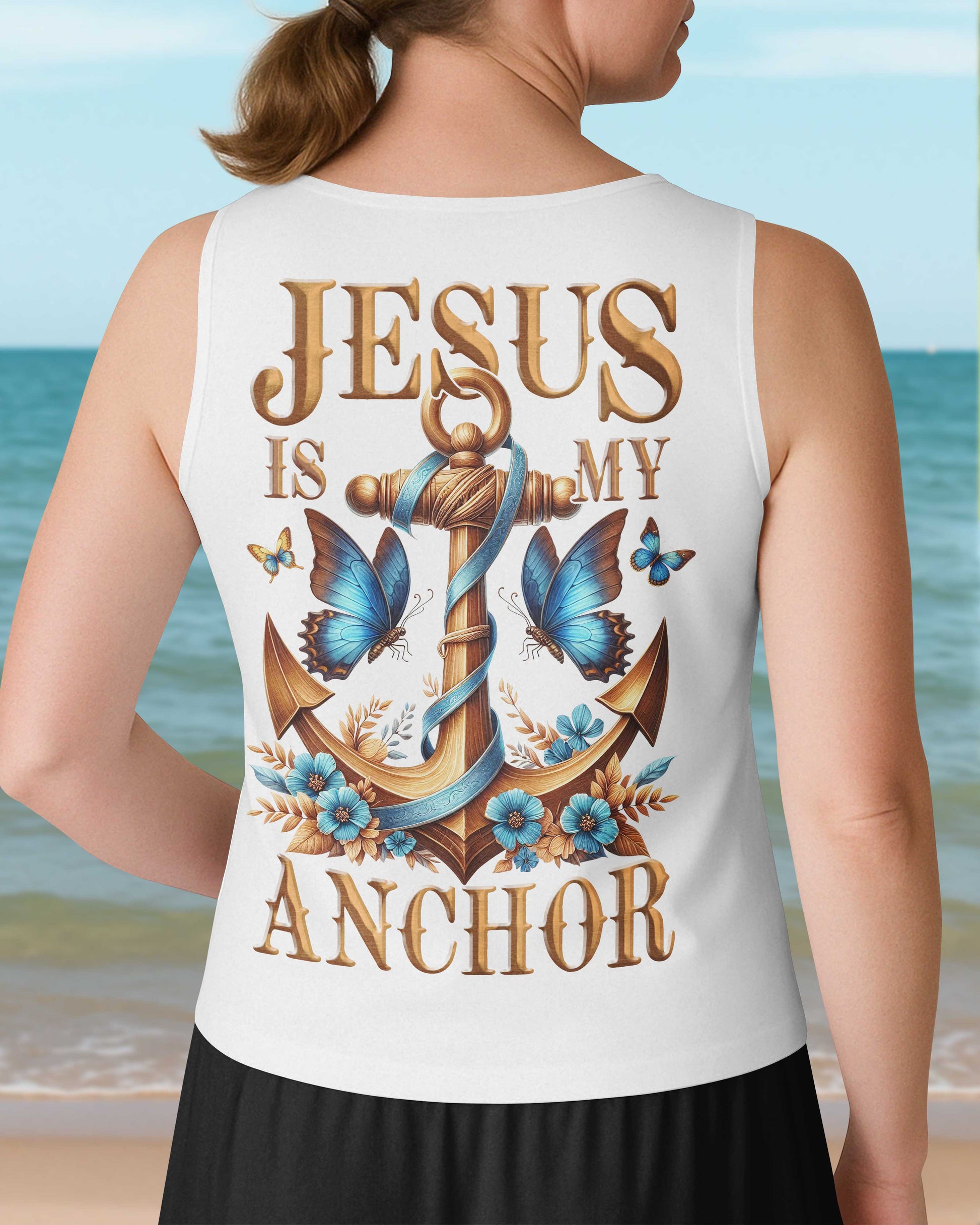 Jesus Is My Anchor V-neck Tank Top