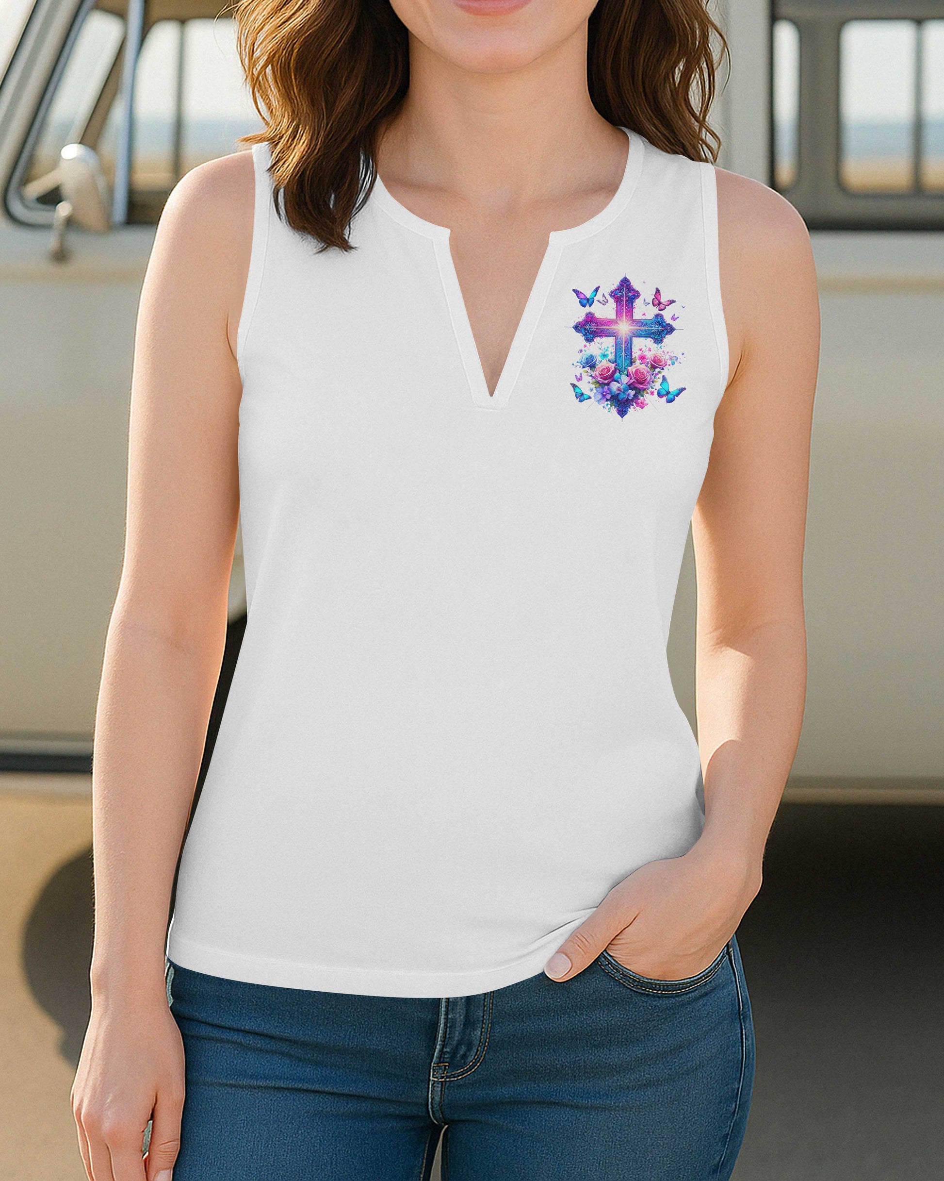 When Butterflies Appear V-neck Tank Top