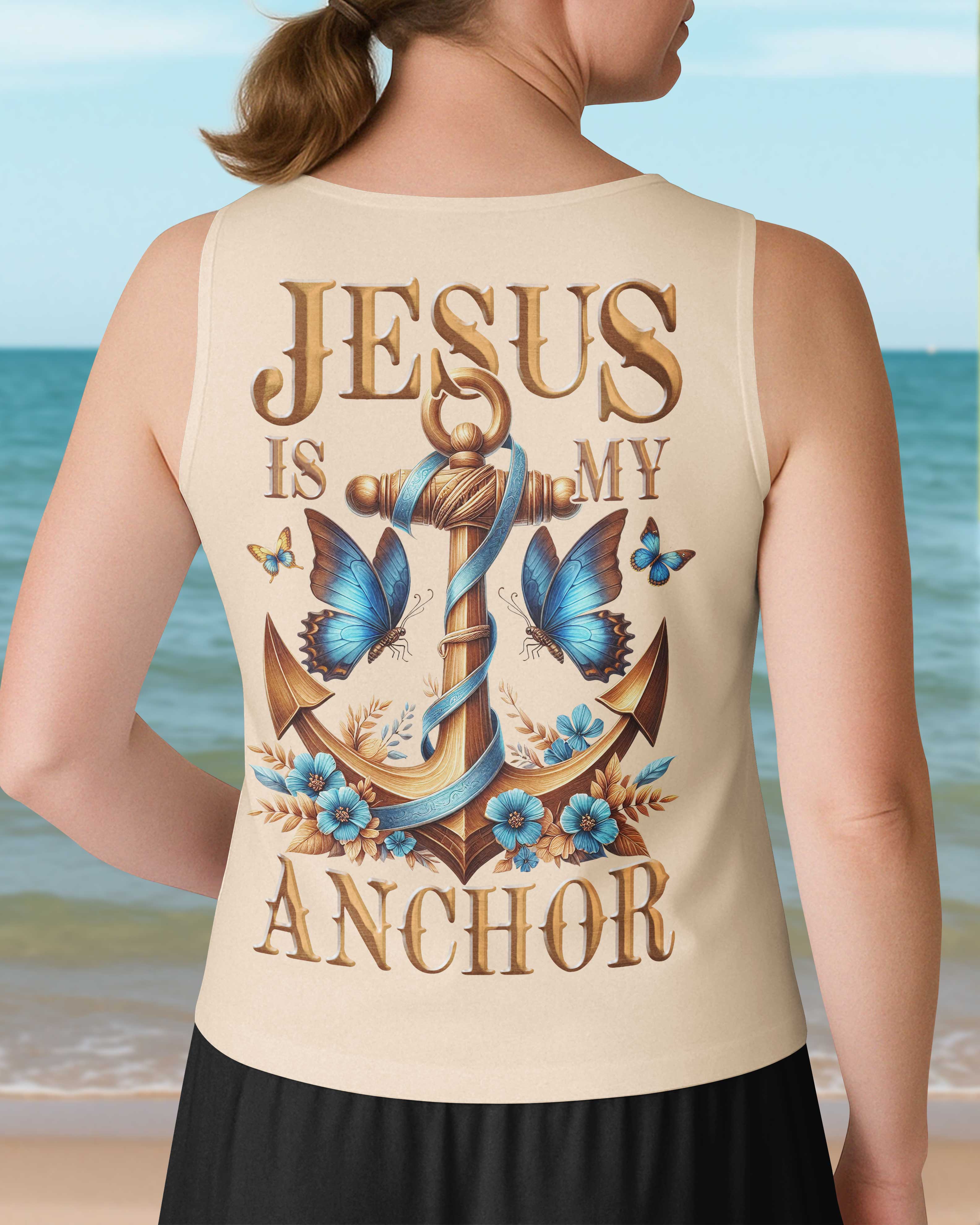 Jesus Is My Anchor V-neck Tank Top