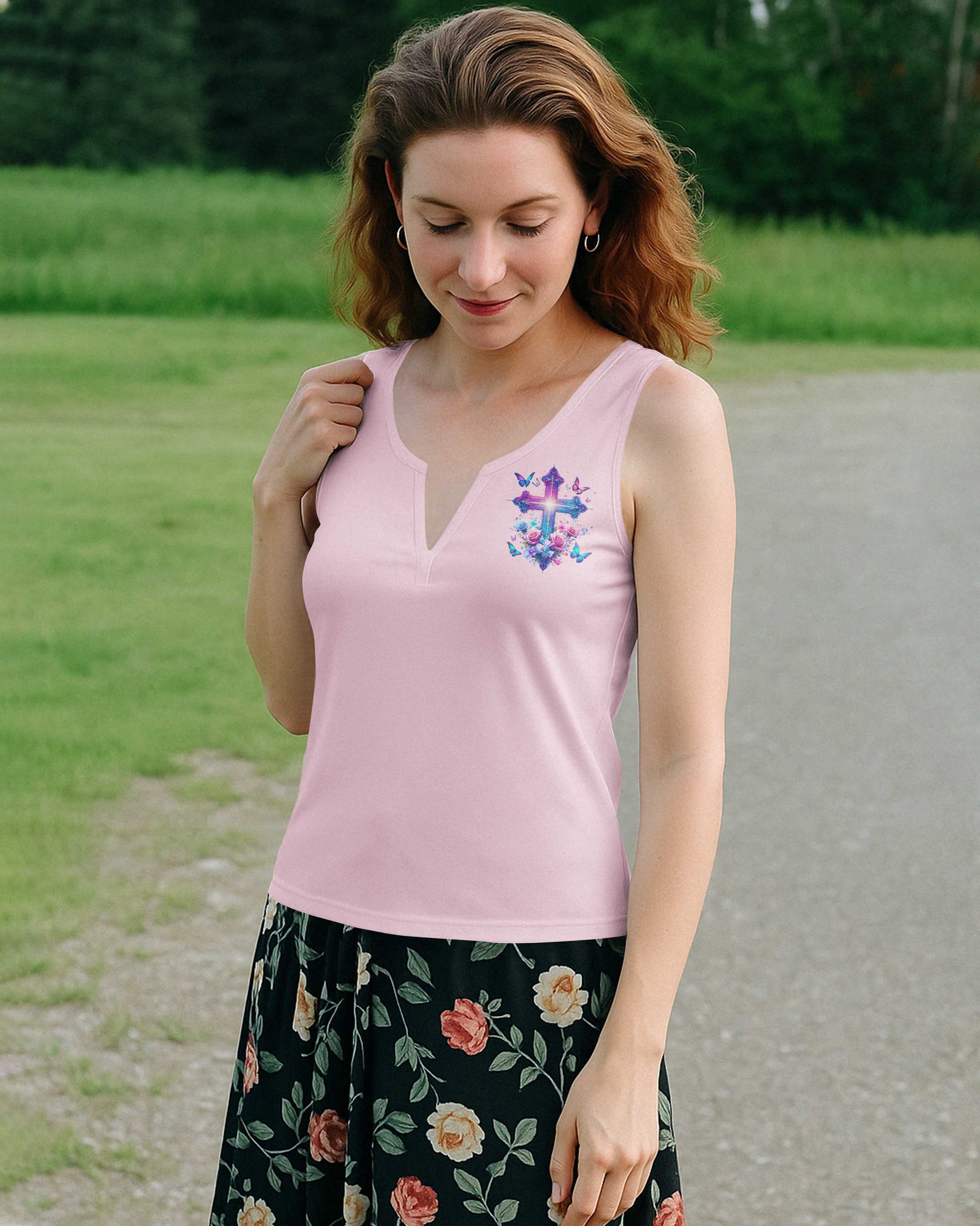 When Butterflies Appear V-neck Tank Top